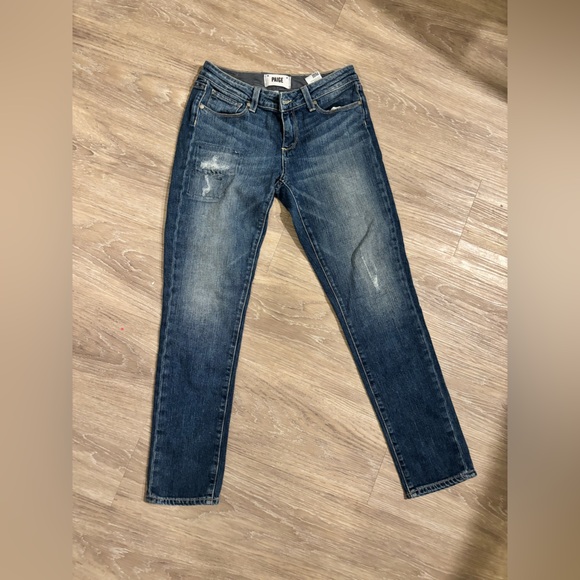 PAIGE Denim - PAIGE Women's Distressed Dark Blue Jeans SZ 26